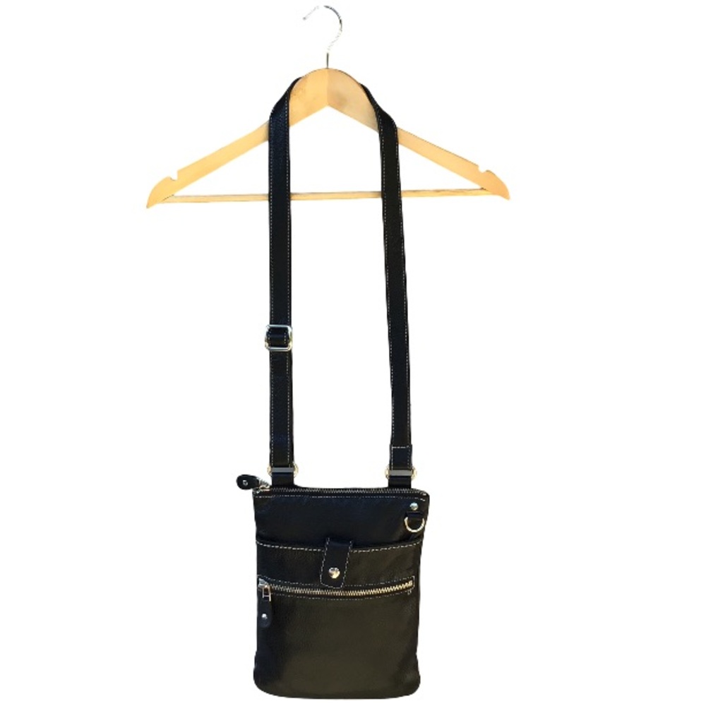 Roots 🇨🇦 Black Leather Crossbody Bag
